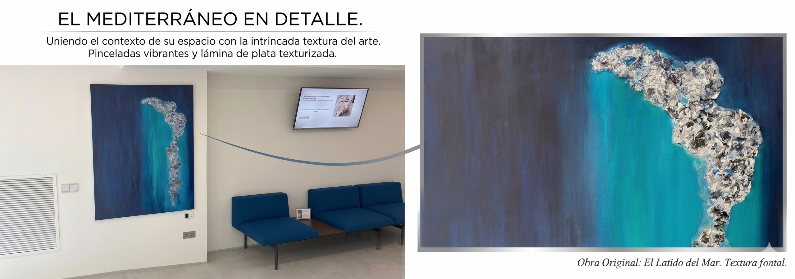 Cuadro abstracto de Mari Carmen Sanz en la clínica de cirugía plástica