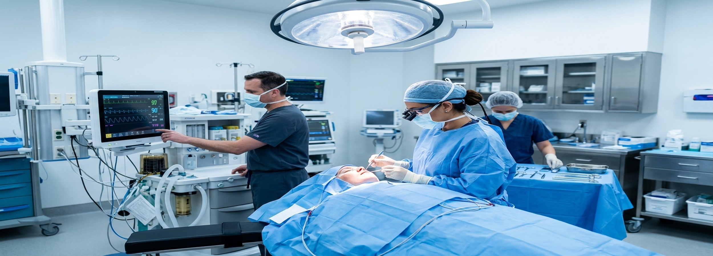 Médico especialista explicando a una paciente los tipos de anestesia utilizados en cirugía facial, incluyendo anestesia local, sedación consciente y anestesia general, en un entorno clínico seguro de cirugía estética en Mallorca.