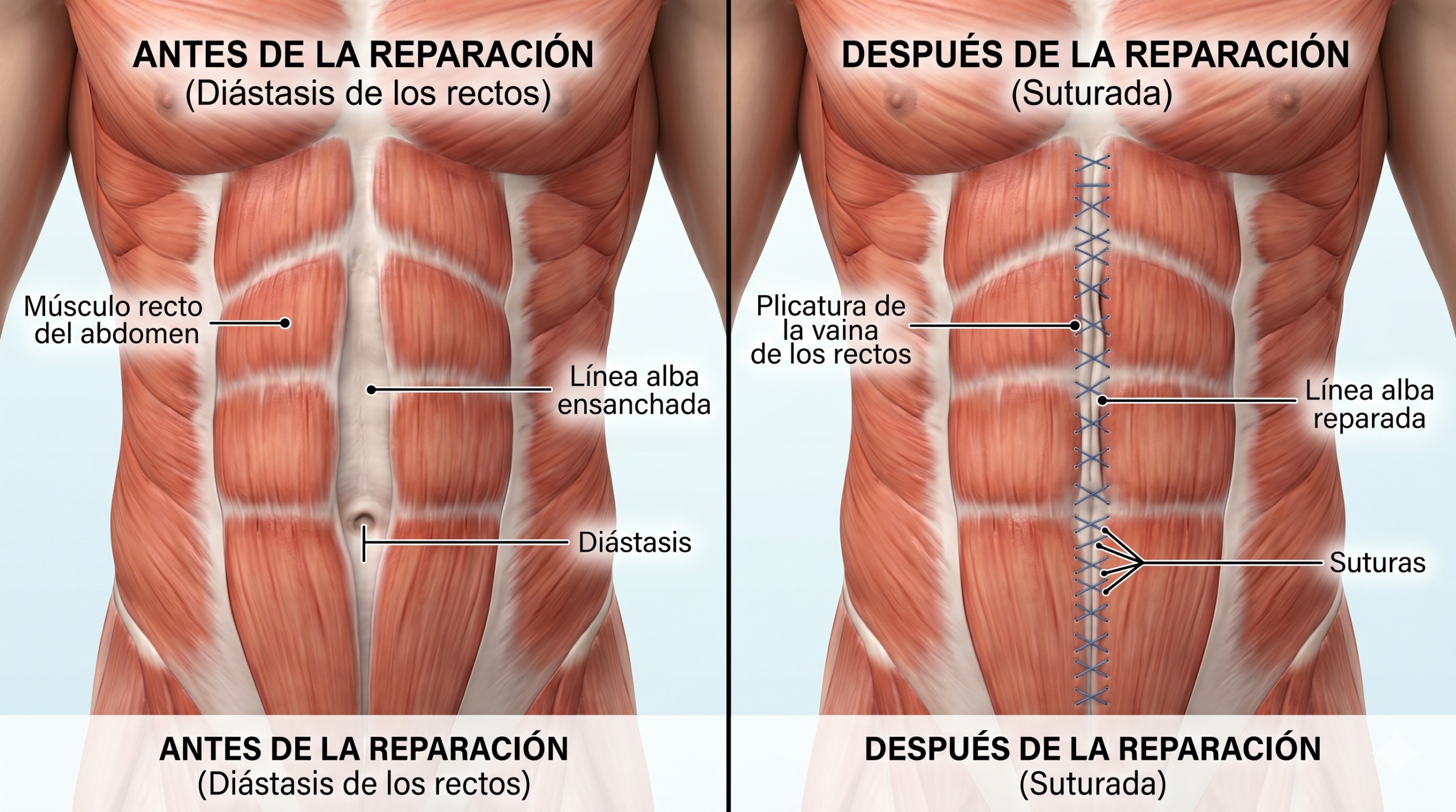 reparación diastasis rectos abdominoplastia mallorca