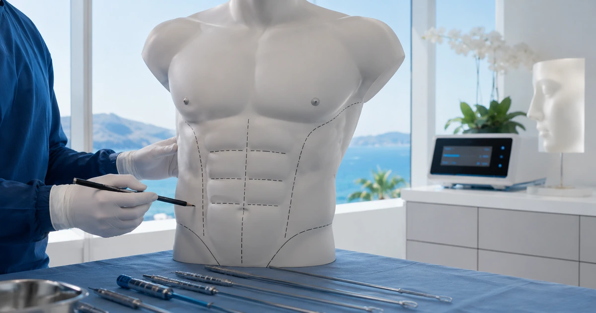 Marcación abdominal HD en Mallorca · lipoescultura atlética · Dr. García Ceballos
