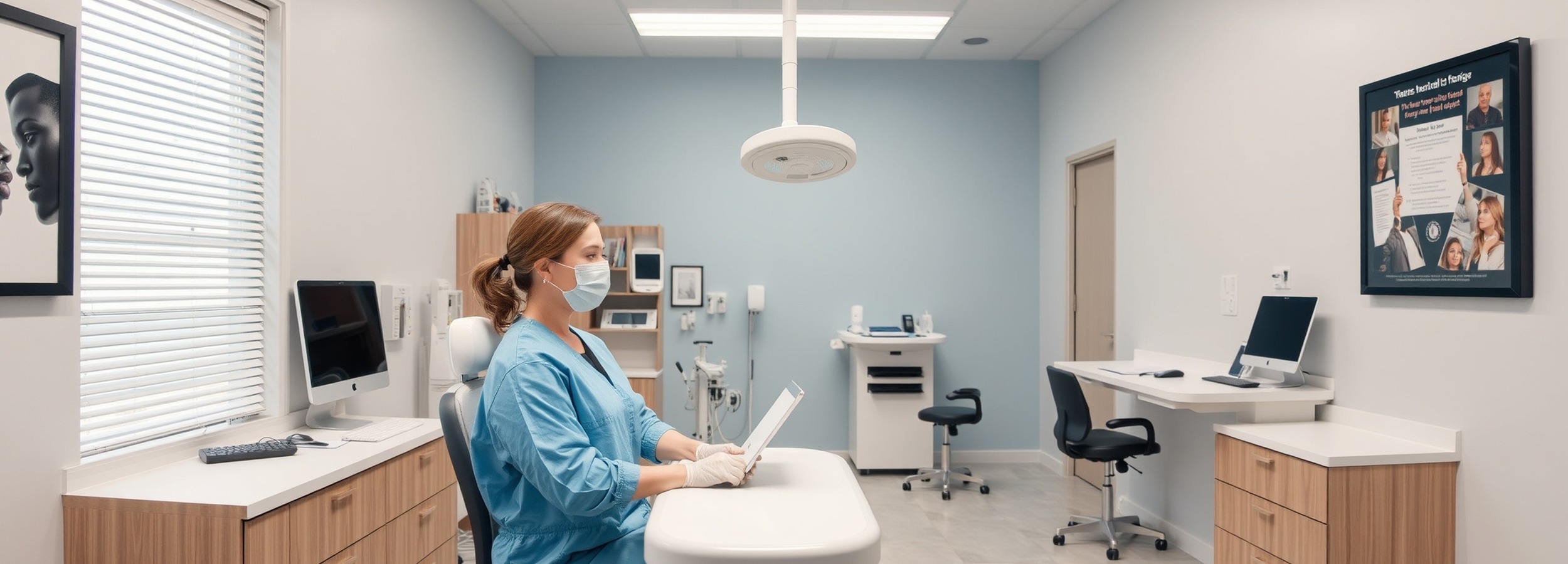 Consulta médica profesional en clínica de cirugía plástica, ambiente clínico premium y luminoso