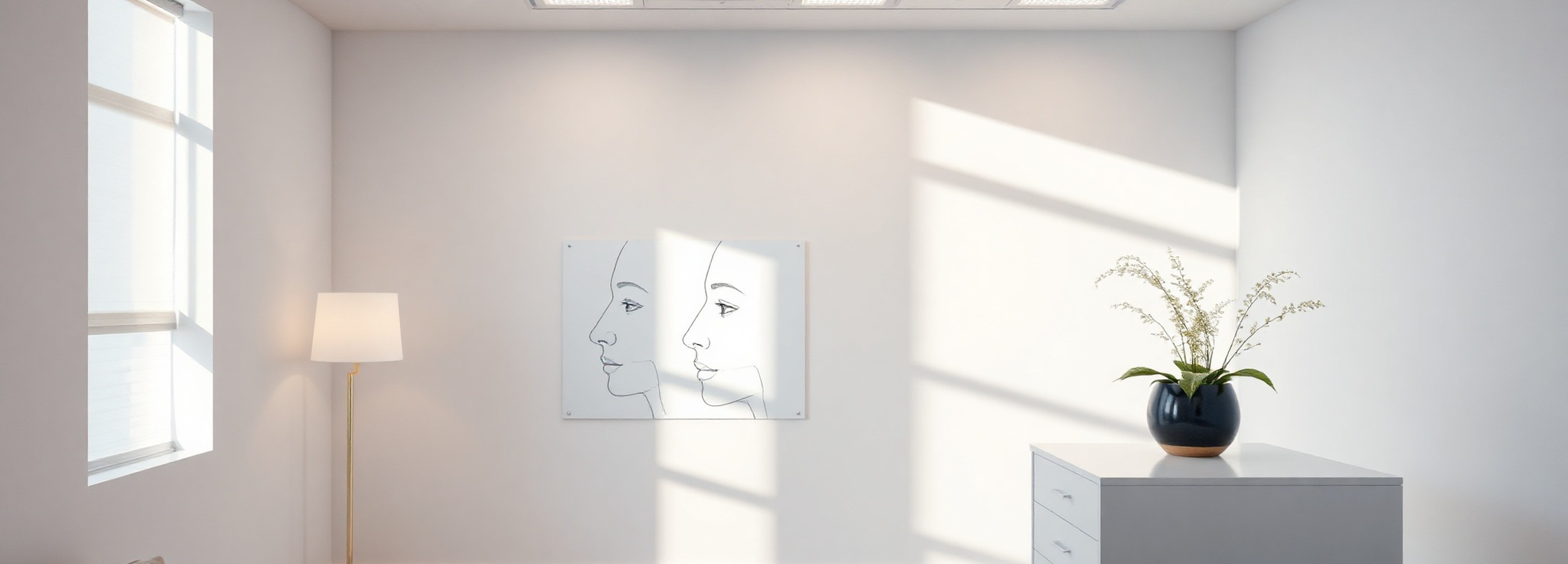 Nasal Projection in Rhinoplasty: A Comprehensive Guide in Mallorca 3 Entorno clínico premium de cirugía plástica y medicina estética en Mallorca, composición panorámica sin texto ni logotipos